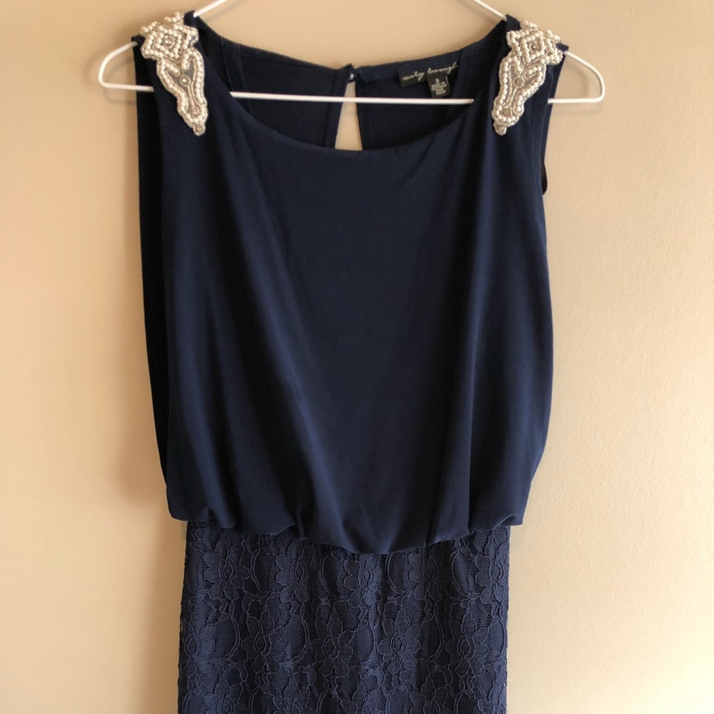 Blue laced bottom dress